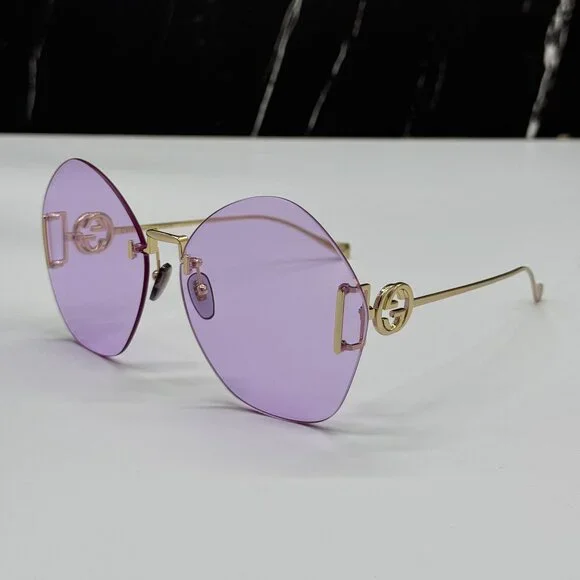 NEW GUCCI GG1203S 001 WITH GOLD CHAIN GUCCI SUNGLASSES